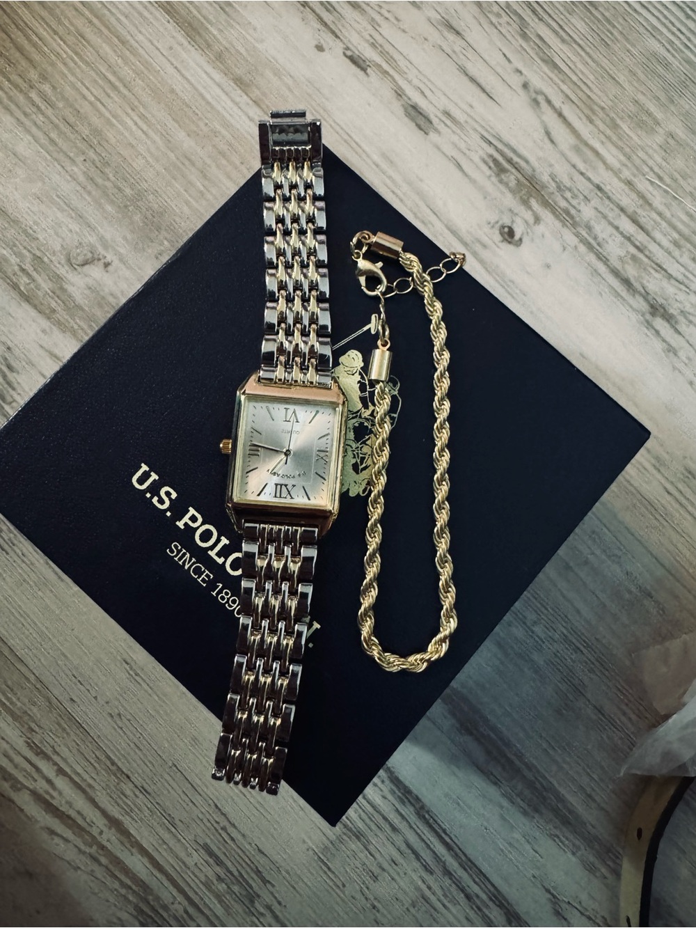 U.S. Polo Assn. Two-Tone Gold and Silver womens Bracelet Watch